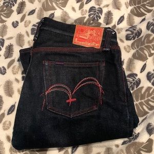 Japanese Denim Samurai Jeans Slim Straight. 32x36